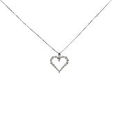 14k White Gold .50ct G SI1 Round Diamond Heart Pendant
